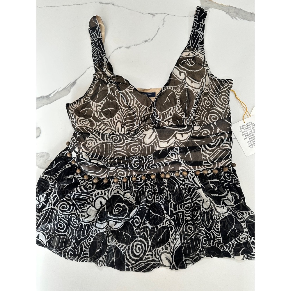 Plenty by Tracy Reese‎ Boston Proper Floral Beaded Silk Tank Top Size 8